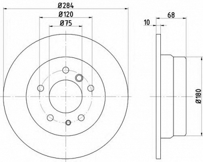 HELLA PAGID 8dd355100661 -  Тормозной диск